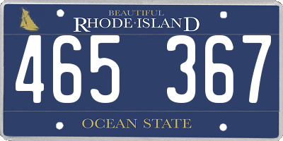 RI license plate 465367
