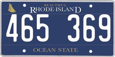 RI license plate 465369