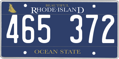 RI license plate 465372