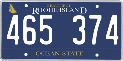 RI license plate 465374