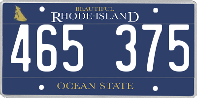RI license plate 465375