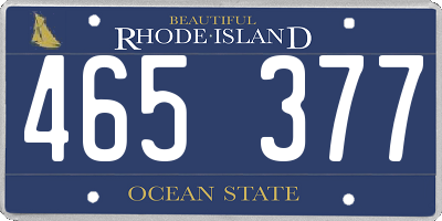 RI license plate 465377