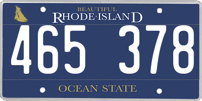 RI license plate 465378