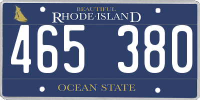 RI license plate 465380