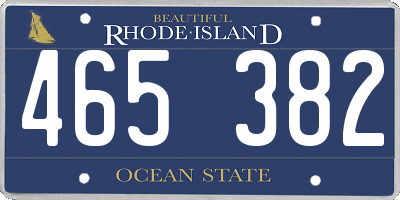 RI license plate 465382