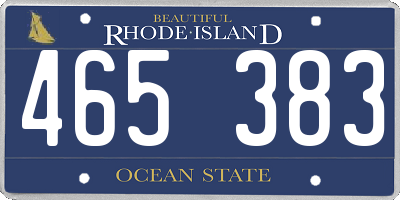 RI license plate 465383