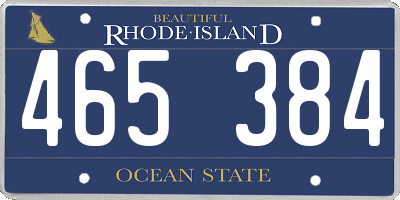 RI license plate 465384