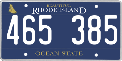 RI license plate 465385