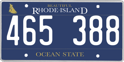 RI license plate 465388