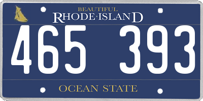 RI license plate 465393