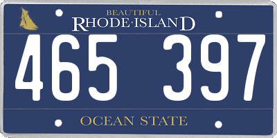 RI license plate 465397