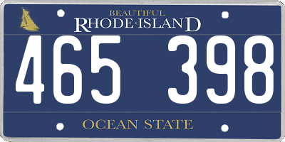 RI license plate 465398