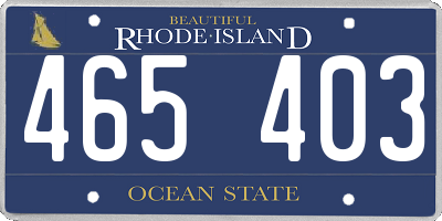 RI license plate 465403