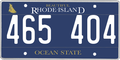 RI license plate 465404