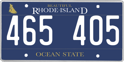 RI license plate 465405