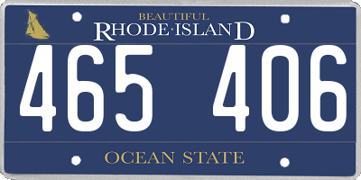RI license plate 465406