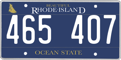 RI license plate 465407
