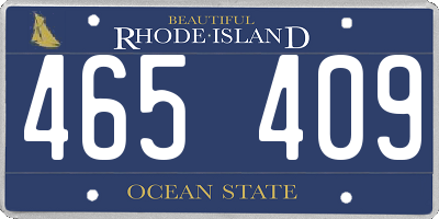 RI license plate 465409