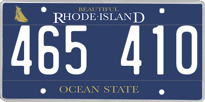 RI license plate 465410