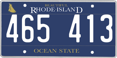 RI license plate 465413