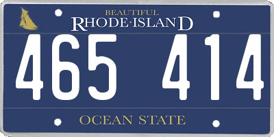 RI license plate 465414