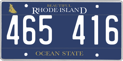 RI license plate 465416