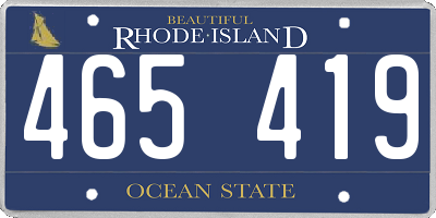 RI license plate 465419