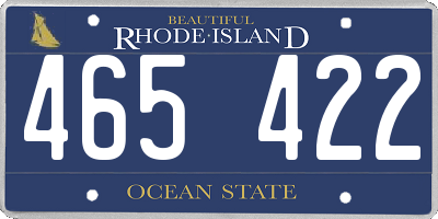 RI license plate 465422
