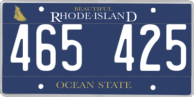RI license plate 465425