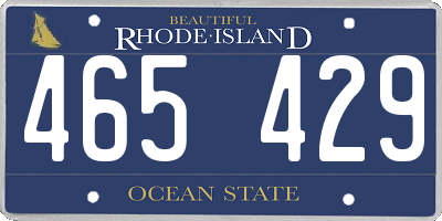 RI license plate 465429