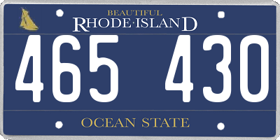 RI license plate 465430