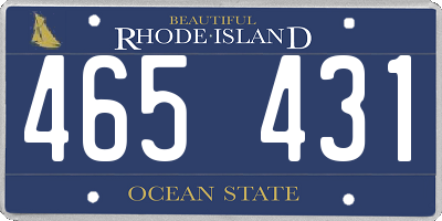 RI license plate 465431