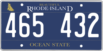 RI license plate 465432