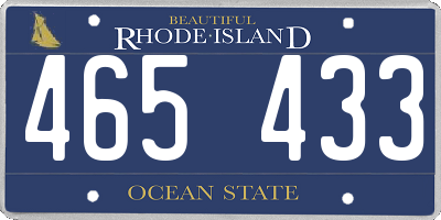 RI license plate 465433