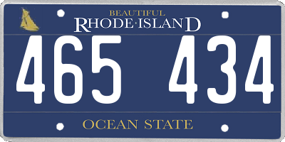 RI license plate 465434