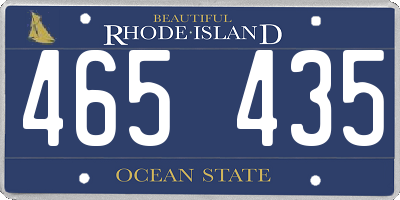 RI license plate 465435