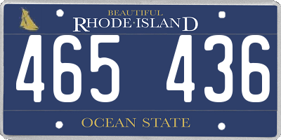RI license plate 465436