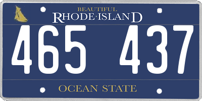 RI license plate 465437