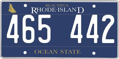 RI license plate 465442