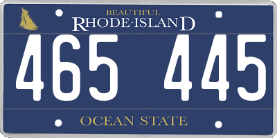 RI license plate 465445