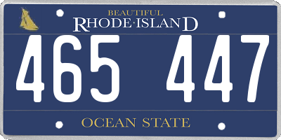 RI license plate 465447