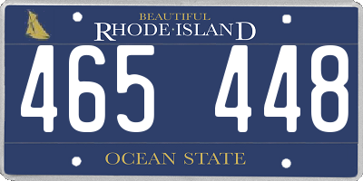 RI license plate 465448