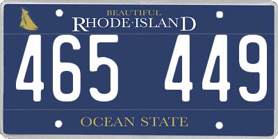 RI license plate 465449
