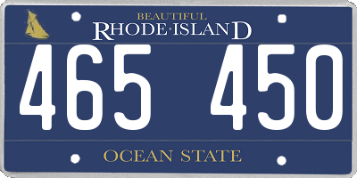 RI license plate 465450
