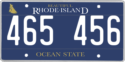 RI license plate 465456