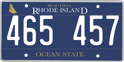 RI license plate 465457