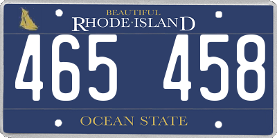 RI license plate 465458