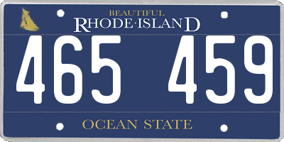 RI license plate 465459