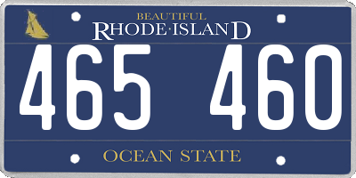 RI license plate 465460