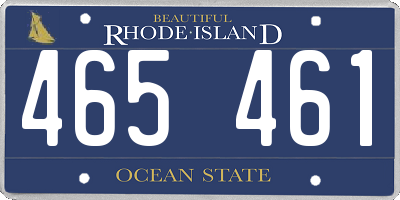 RI license plate 465461